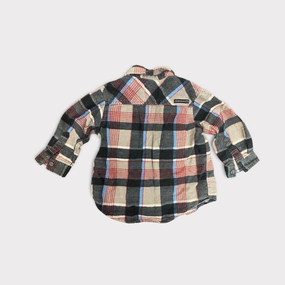 𝅺QUICKSILVER| Baby's Red, Gray, and Black Plaid Flannel - Picture 2 of 3